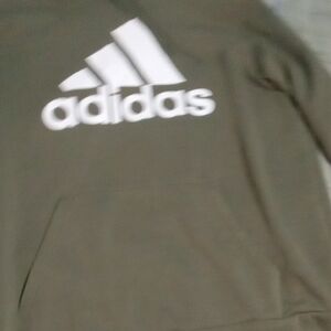 adidas Olive Green Hoodie with White Logo